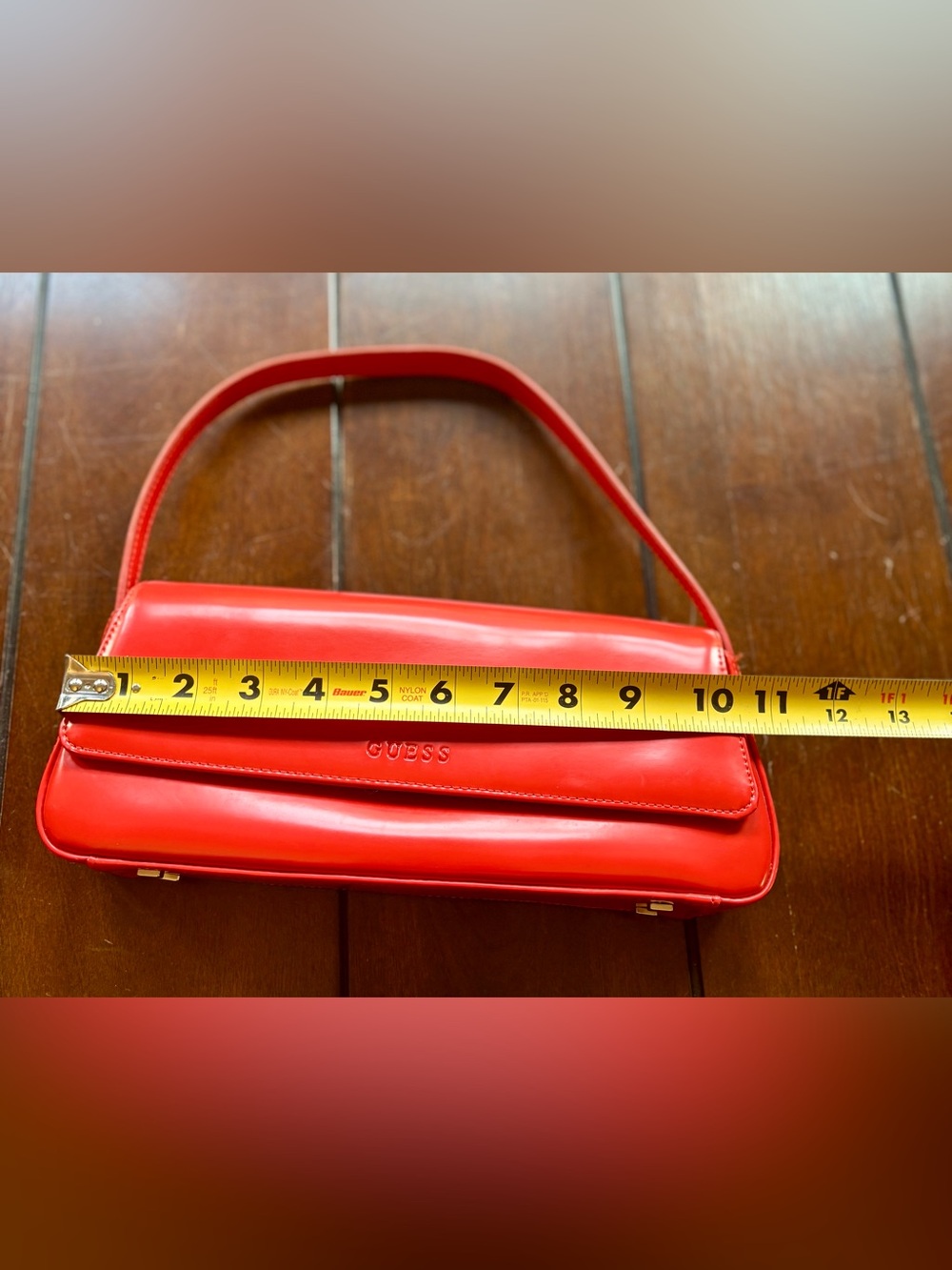 Guess Red Patent Shoulder Clutch - Picture 7 of 10